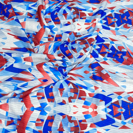 Pound A Metre 3 Metres Luxurious Printed Seersucker Jersey 55” Wide - (Abstract) (S1J)
