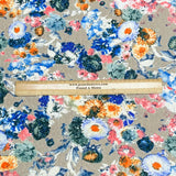 Pound A Metre 3 Metres Luxurious Printed Seersucker Jersey 55” Wide - (Floral)