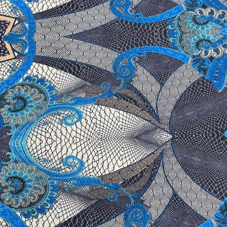 Pound A Metre 3 Metres Luxurious Printed Seersucker Jersey 55” Wide - (Matrix)