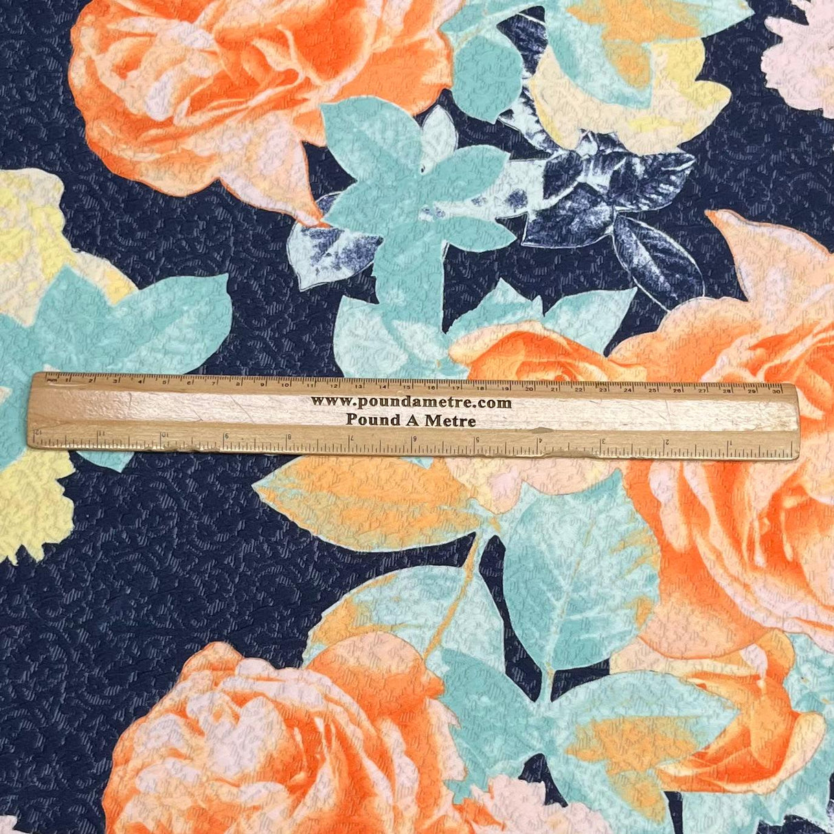 Pound A Metre 3 Metres Luxurious Printed Seersucker Jersey 55” Wide - (Navy)