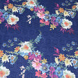 Pound A Metre 3 Metres Luxurious Printed Seersucker Jersey 55” Wide - (Navy) (S1J)