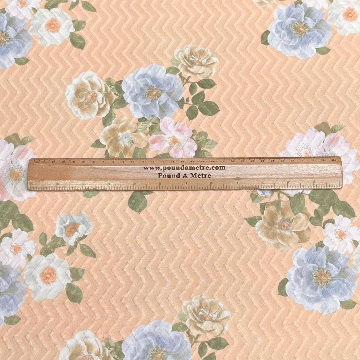 Pound A Metre 3 Metres Luxurious Printed Seersucker Jersey 55” Wide - (Peach)