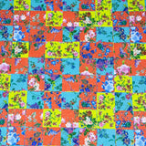 Pound A Metre 3 Metres Luxurious Printed Seersucker Jersey 55” Wide - (Squred) (S1J)