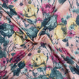 Pound A Metre 3 Metres Luxurious Ribbed Jersey 55” Wide - (Baby Pink Garden)