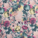 Pound A Metre 3 Metres Luxurious Ribbed Jersey 55” Wide - (Baby Pink Garden)