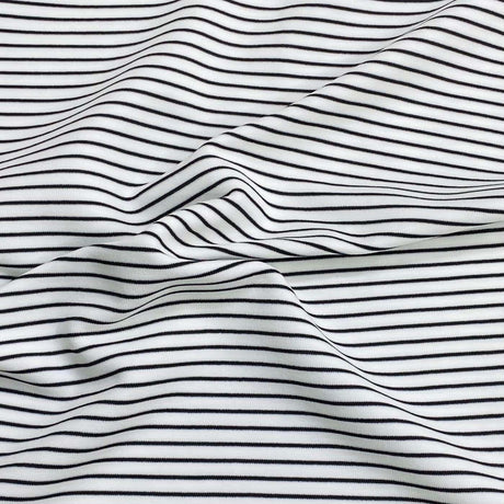 Pound A Metre 3 Metres Luxurious Ribbed Jersey 55” Wide - (Black & White)