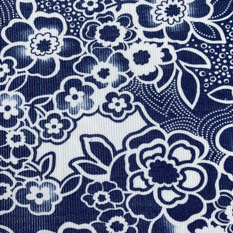 Pound A Metre 3 Metres Luxurious Ribbed Jersey 55” Wide - (Blue & White)