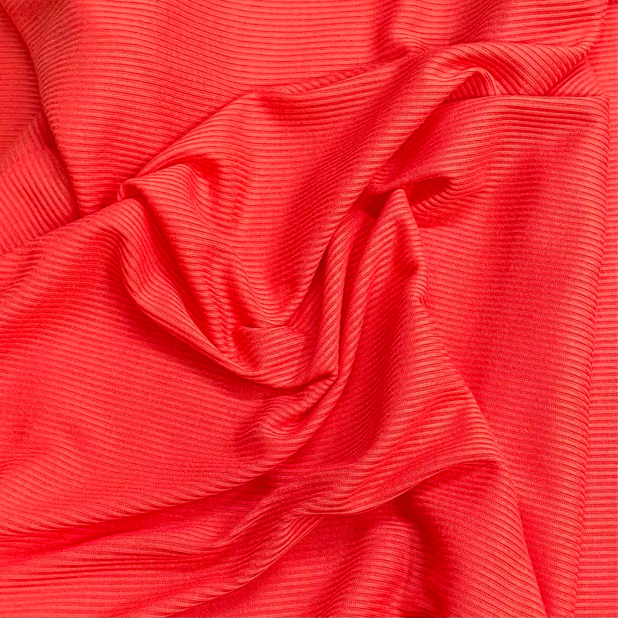 Pound A Metre 3 Metres Luxurious Ribbed Jersey 55” Wide - (Bright Orange) (EOL)