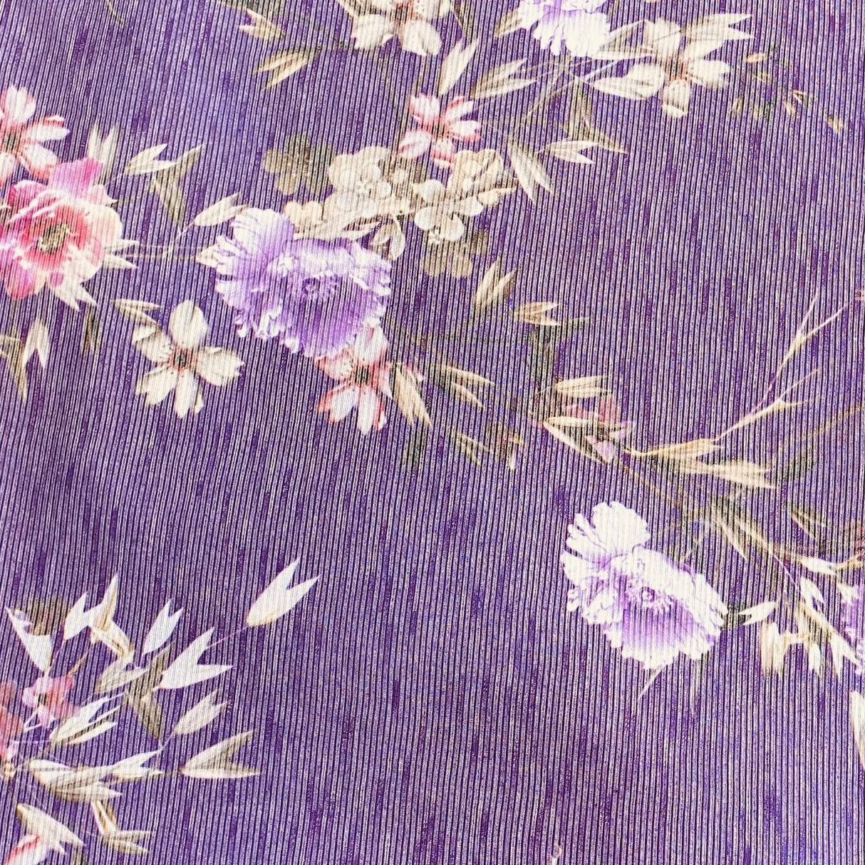 Pound A Metre 3 Metres Luxurious Ribbed Jersey 55” Wide - (Grape Tree)