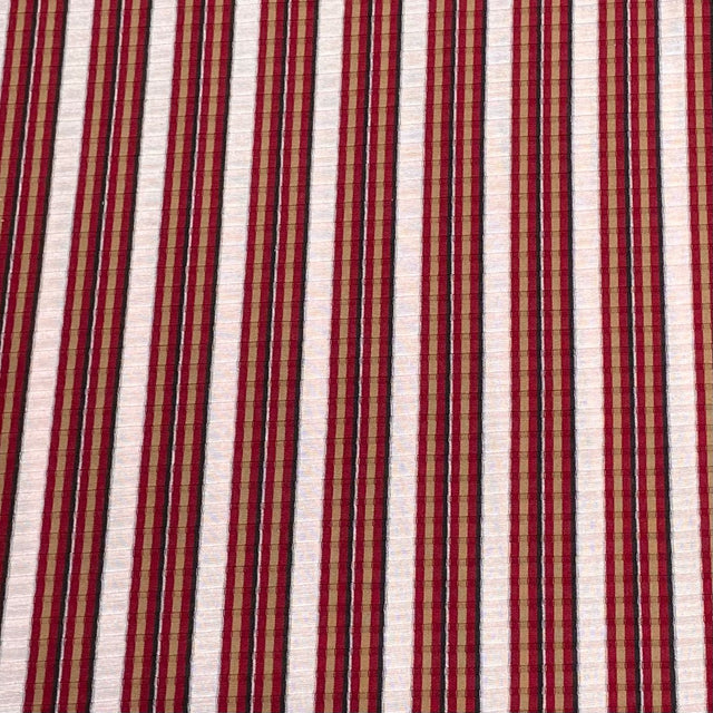 Pound A Metre 3 Metres Luxurious Ribbed Jersey 55” Wide - (Maroon Stripes) (EOL)