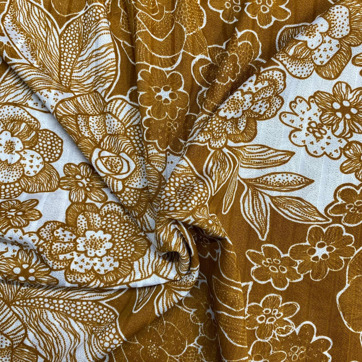 Pound A Metre 3 Metres Luxurious Ribbed Jersey 55” Wide - (Mustard)