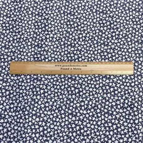 Pound A Metre 3 Metres Luxurious Ribbed Jersey 55” Wide - (Navy & White)