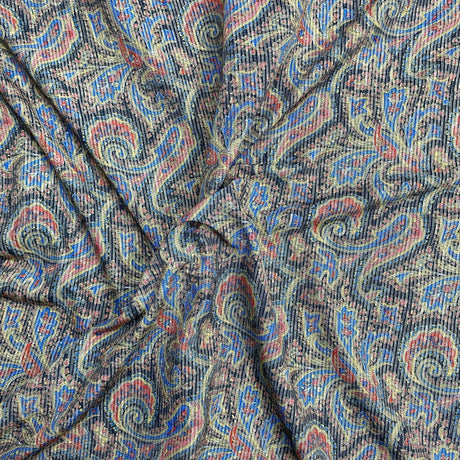 Pound A Metre 3 Metres Luxurious Ribbed Jersey 55” Wide - (Paisley)
