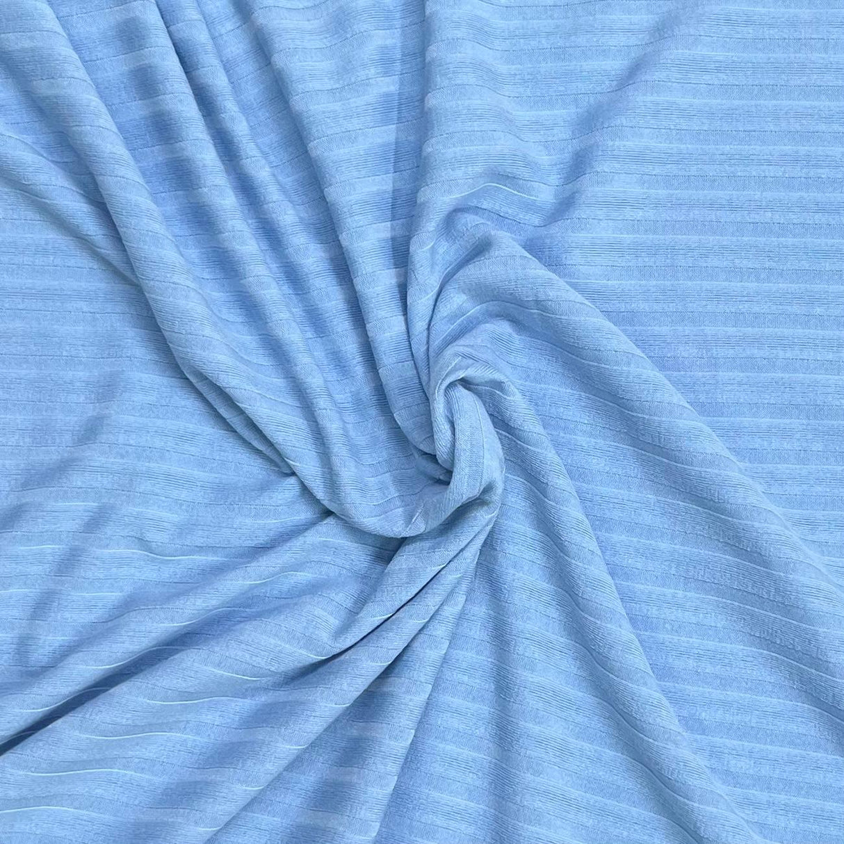 Pound A Metre 3 Metres Luxurious Ribbed Jersey 55” Wide - (Sky) (Multi Buy)