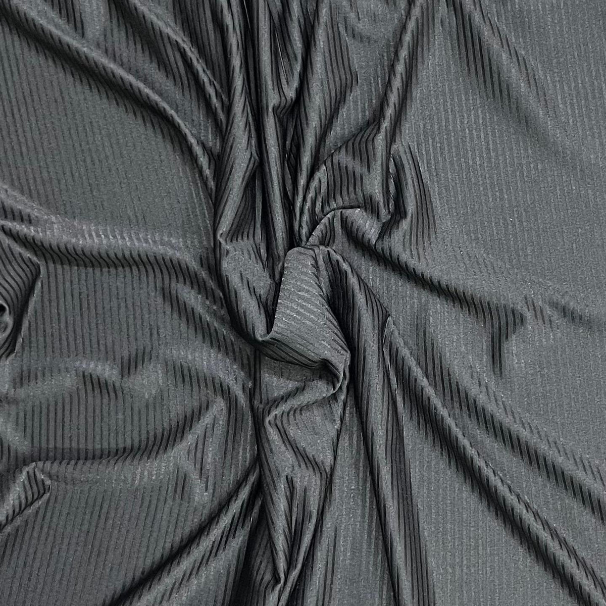 Pound A Metre 3 Metres Luxurious Satin Effect Ribbed Jersey 55” Wide - (Black)