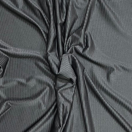 Pound A Metre 3 Metres Luxurious Satin Effect Ribbed Jersey 55” Wide - (Black)