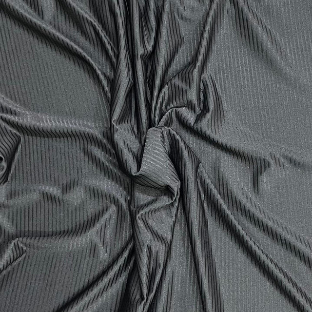 Pound A Metre 3 Metres Luxurious Satin Effect Ribbed Jersey 55” Wide - (Black)