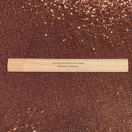 Pound A Metre 3 Metres 3 Metres - Luxurious Sequins On Net - 55" Wide - (Brown)