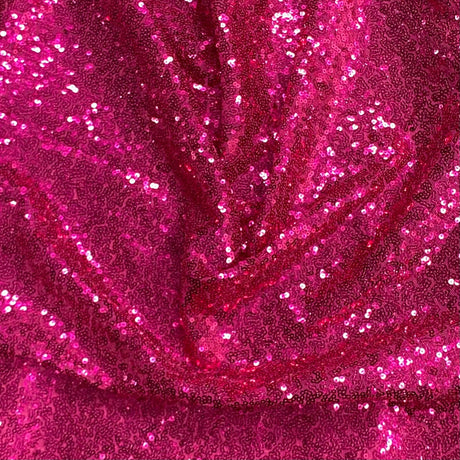 Pound A Metre 3 Metres 3 Metres - Luxurious Sequins On Net - 55" Wide - (Cerise)