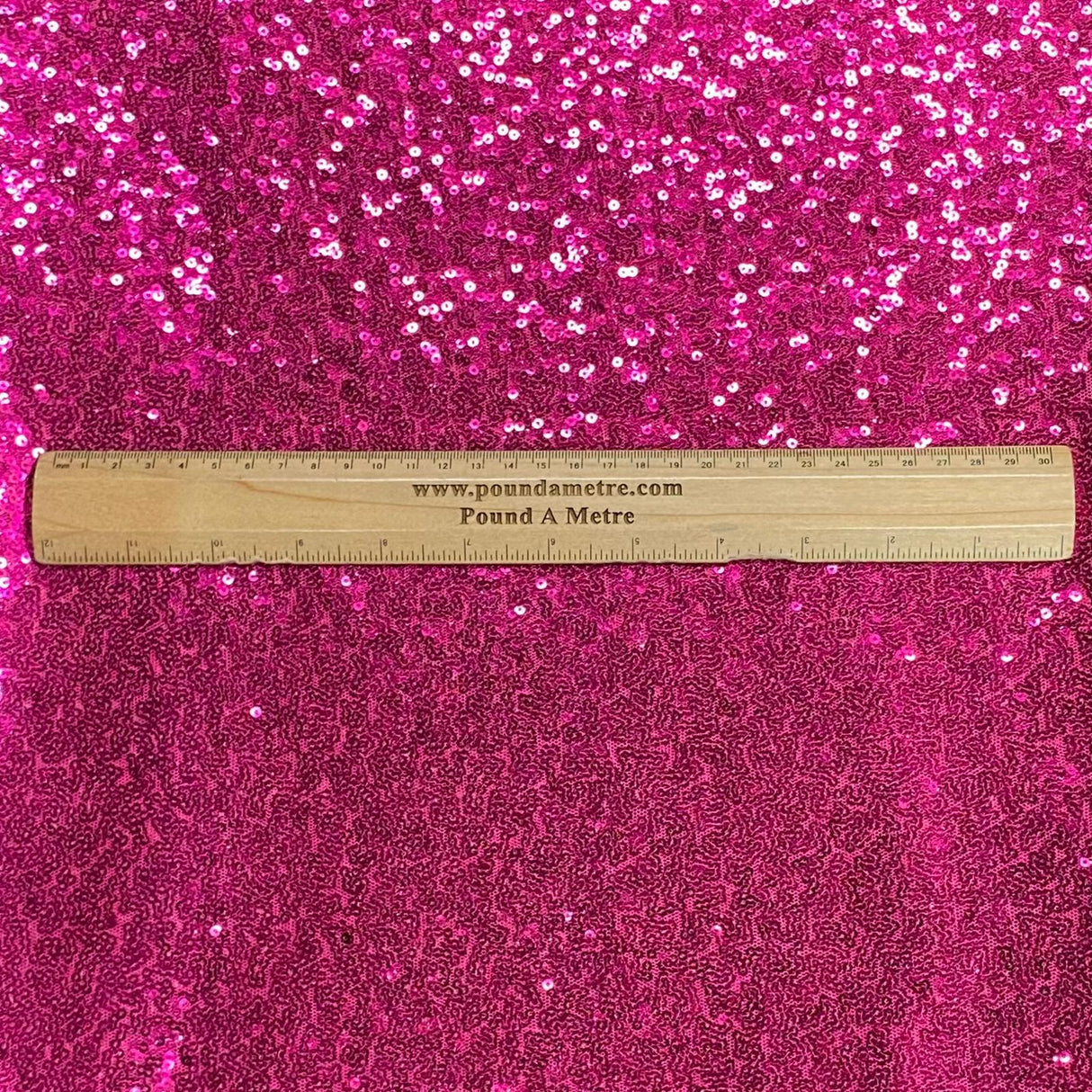 Pound A Metre 3 Metres 3 Metres - Luxurious Sequins On Net - 55" Wide - (Cerise)