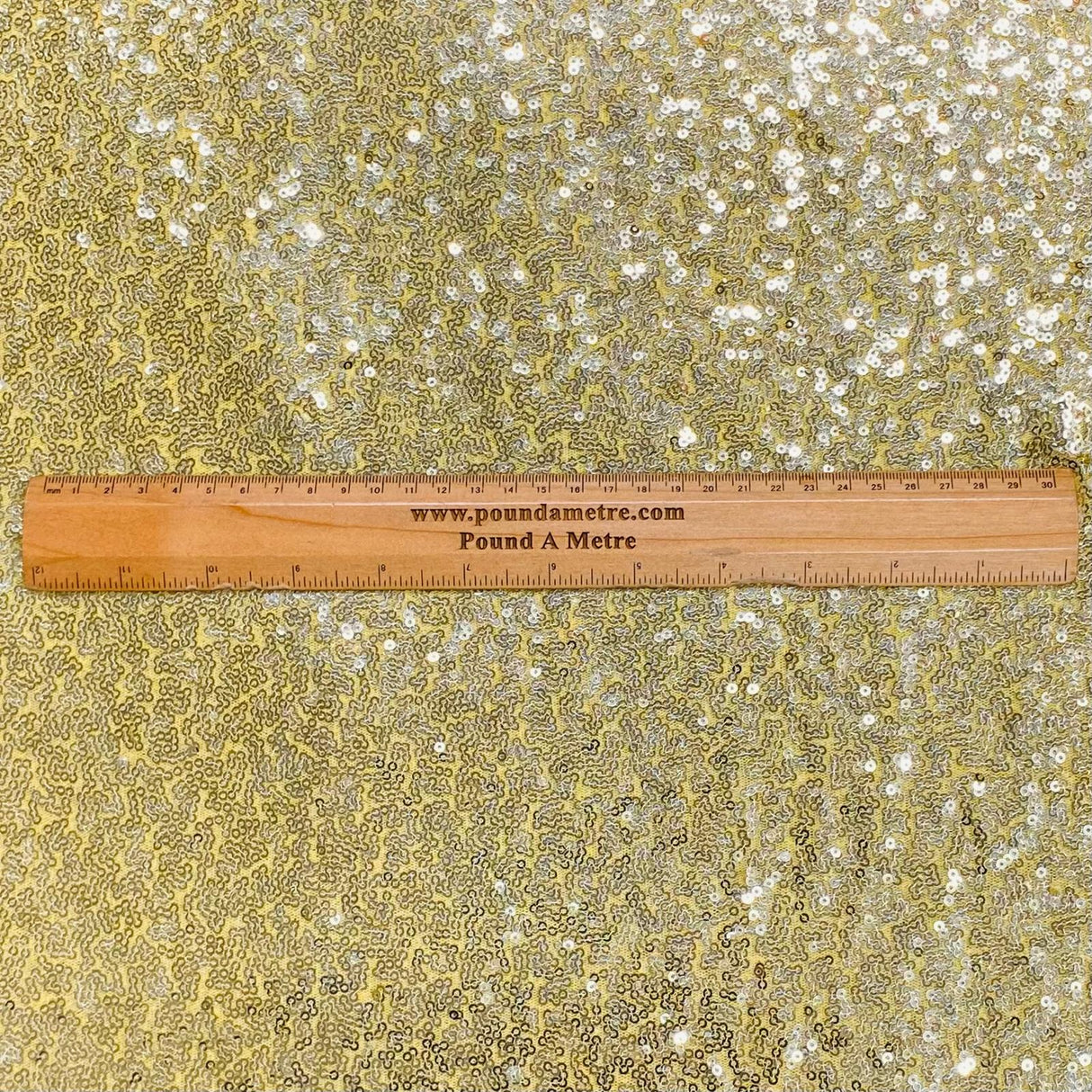 Pound A Metre 3 Metres 3 Metres - Luxurious Sequins On Net - 55" Wide - (Light Gold)