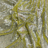Pound A Metre 3 Metres 3 Metres - Luxurious Sequins On Net - 55" Wide - (Light Gold)