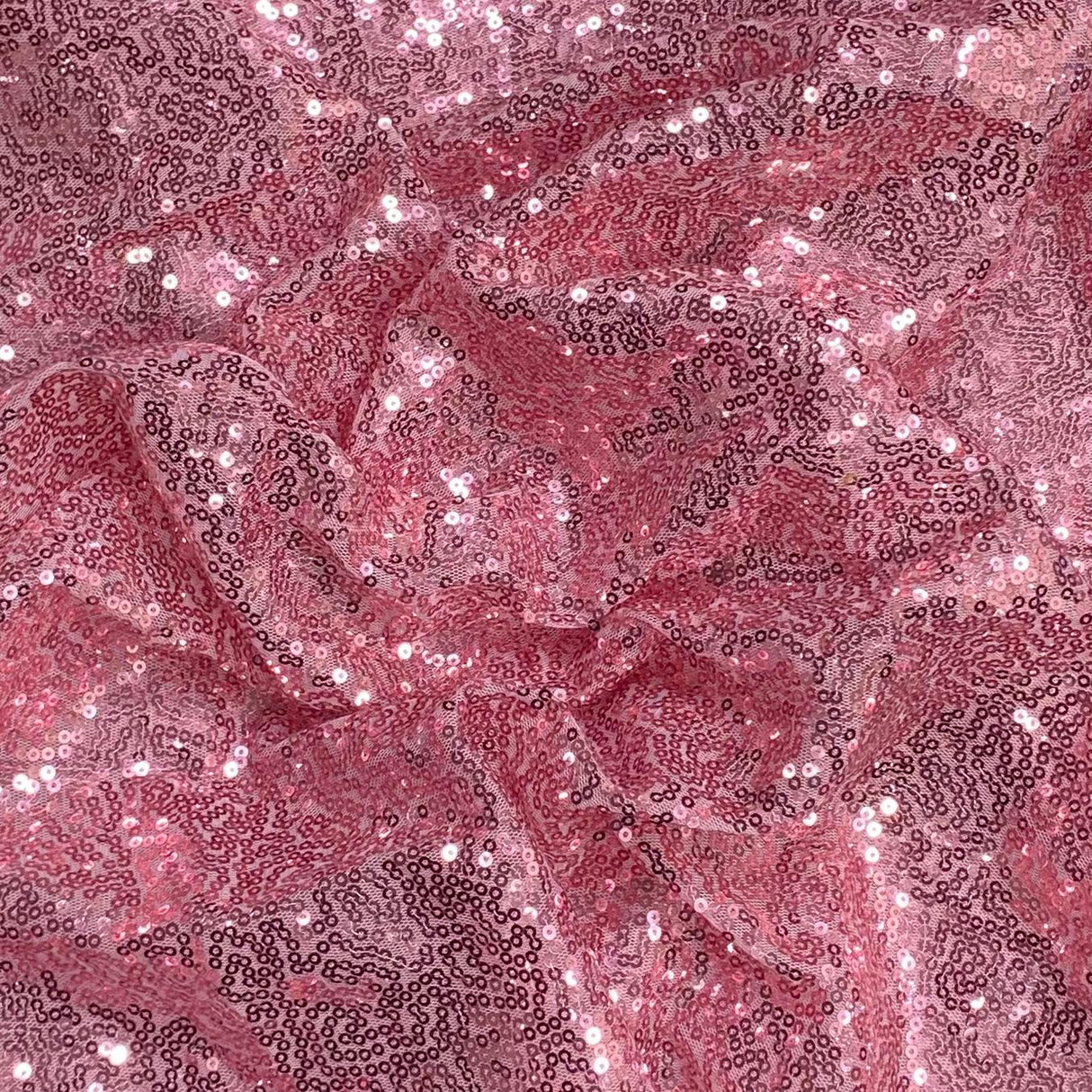 Pound A Metre 3 Metres 3 Metres - Luxurious Sequins On Net - 55" Wide - (Pink)