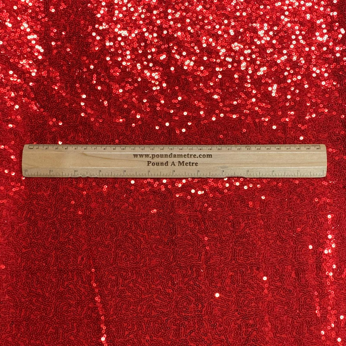 Pound A Metre 3 Metres 3 Metres - Luxurious Sequins On Net - 55" Wide - (Red)