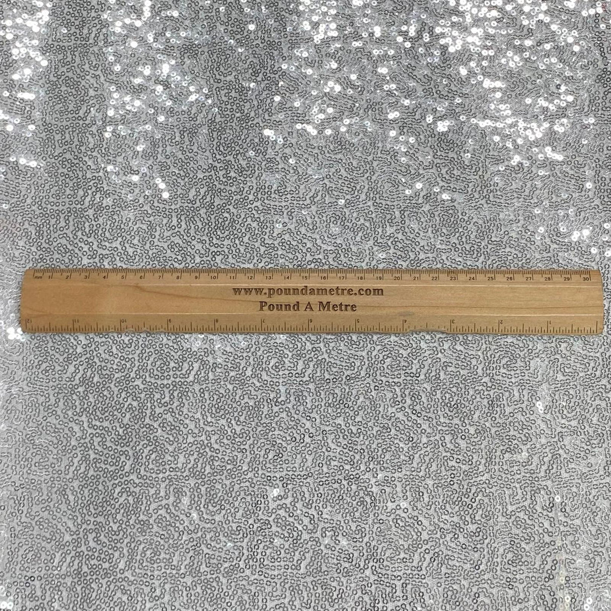 Pound A Metre 3 Metres 3 Metres - Luxurious Sequins On Net - 55" Wide - (Silver)