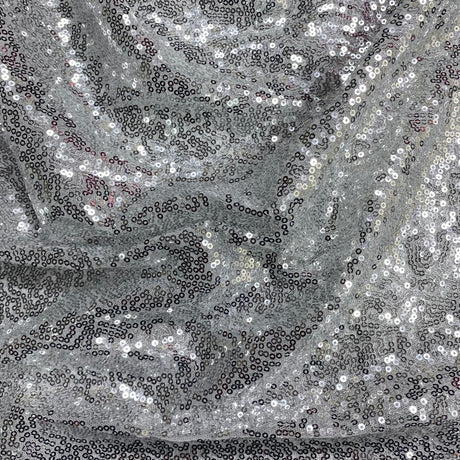 Pound A Metre 3 Metres 3 Metres - Luxurious Sequins On Net - 55" Wide - (Silver)