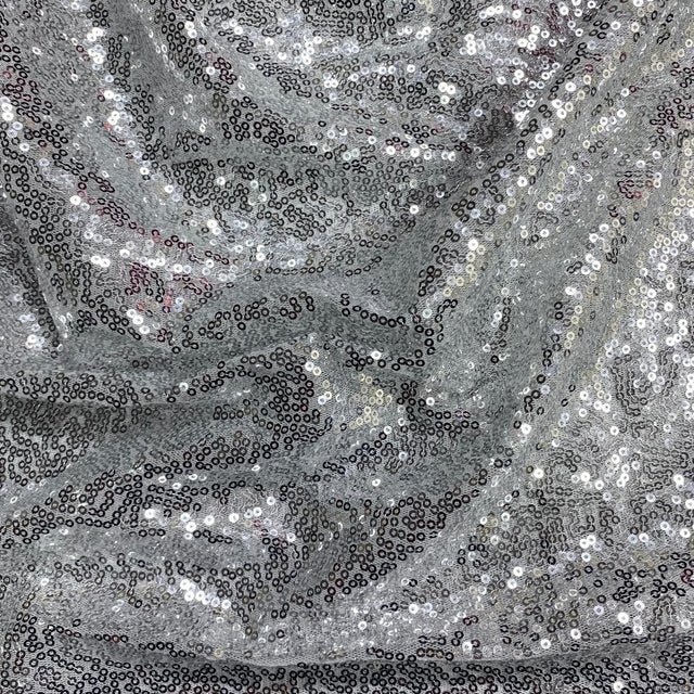 Pound A Metre 3 Metres 3 Metres - Luxurious Sequins On Net - 55" Wide - (Silver)