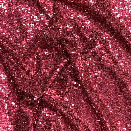 Pound A Metre 3 Metres 3 Metres - Luxurious Sequins On Net - 55" Wide - (Wine)