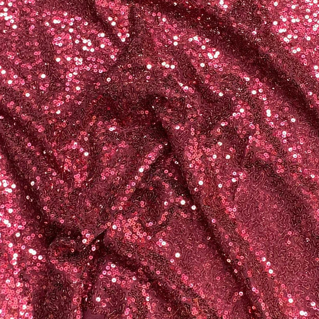 Pound A Metre 3 Metres 3 Metres - Luxurious Sequins On Net - 55" Wide - (Wine)
