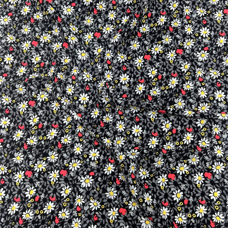 Pound A Metre 3 Metre 3 Metres Luxurious Solara Crepe 55" Wide (Black Garden)