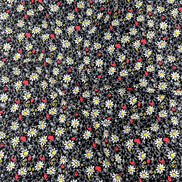 Pound A Metre 3 Metre 3 Metres Luxurious Solara Crepe 55" Wide (Black Garden)