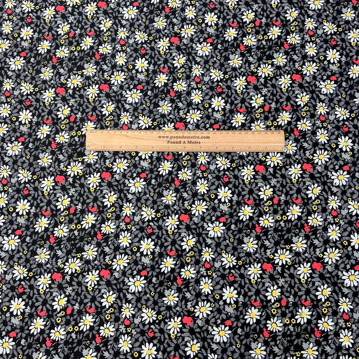 Pound A Metre 3 Metre 3 Metres Luxurious Solara Crepe 55" Wide (Black Garden)