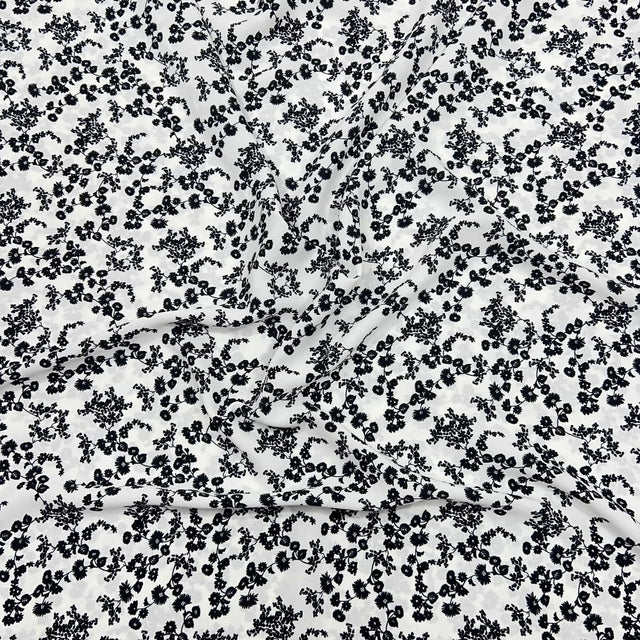 Pound A Metre 3 Metre 3 Metres Luxurious Solara Crepe 55" Wide (Black & White)