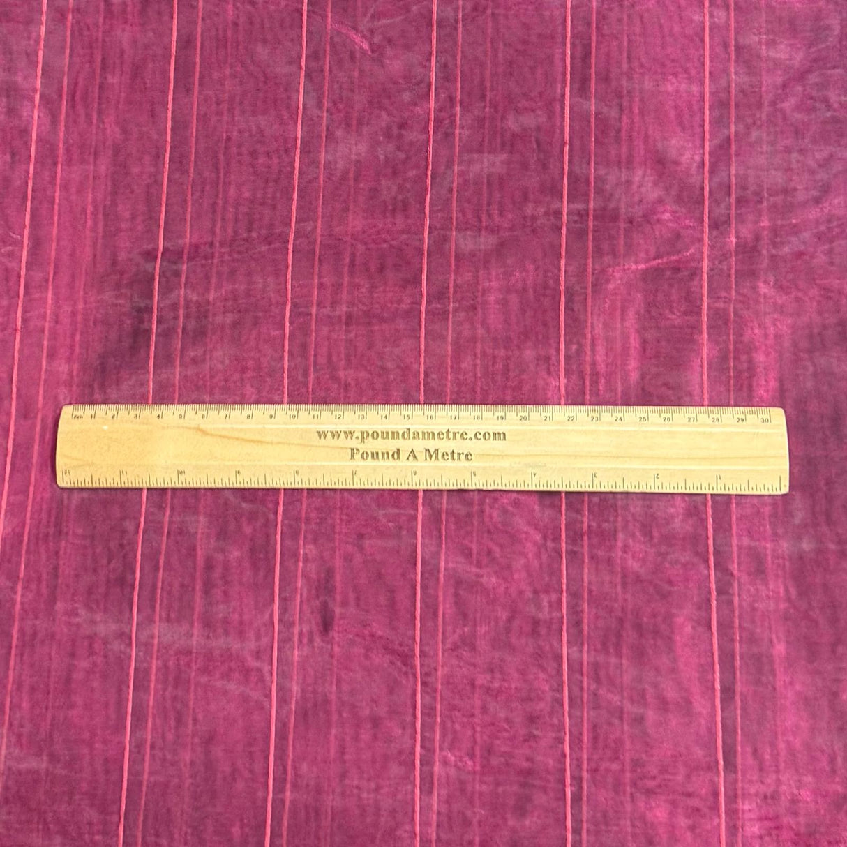 Pound A Metre 3 Metres Luxurious Stripe Organza - 55 " Wide  (Burgundy) (£1)