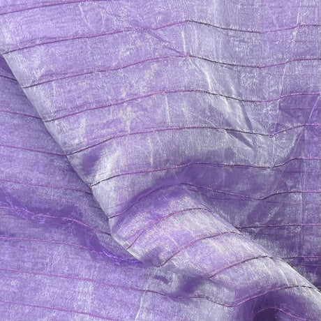 Pound A Metre 3 Metres Luxurious Stripe Organza - 55 " Wide  (Lilac) (£1)