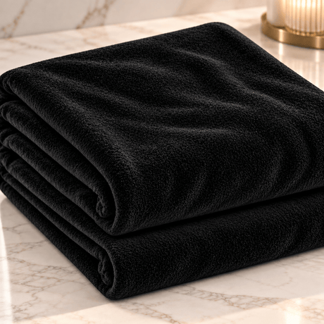 Pound A Metre 3 Metres Luxurious Terry Velour Fabric – 55" Wide (Black)