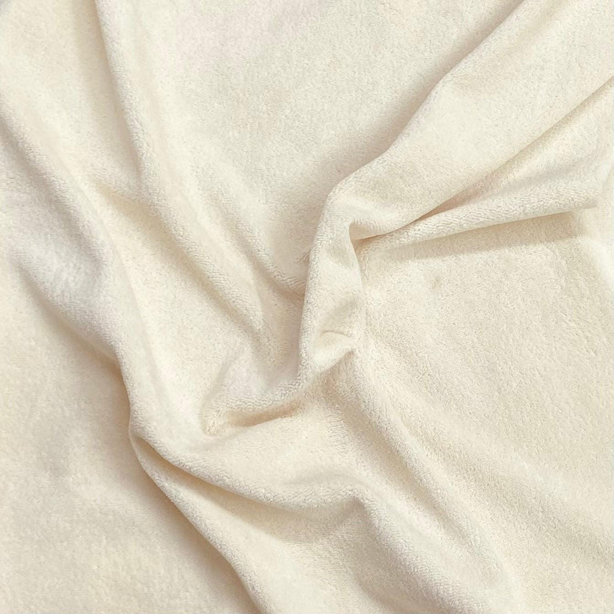 Pound A Metre 3 Metres Luxurious Terry Velour Fabric – 55" Wide (Cream)