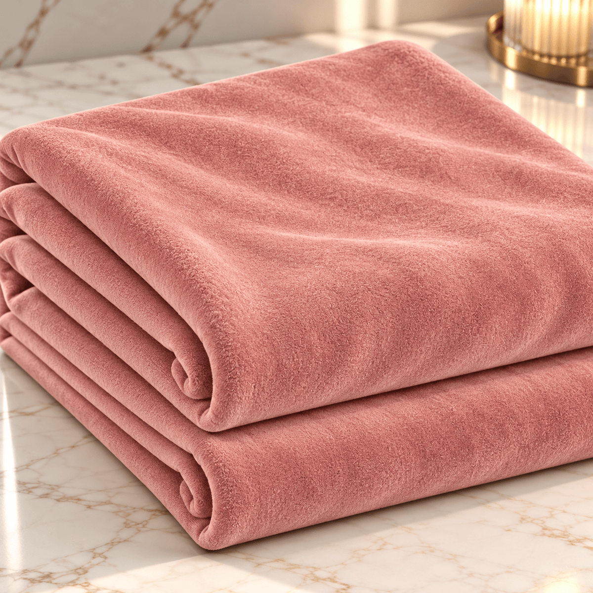 Pound A Metre 3 Metres Luxurious Terry Velour Fabric – 55" Wide (Mauve)
