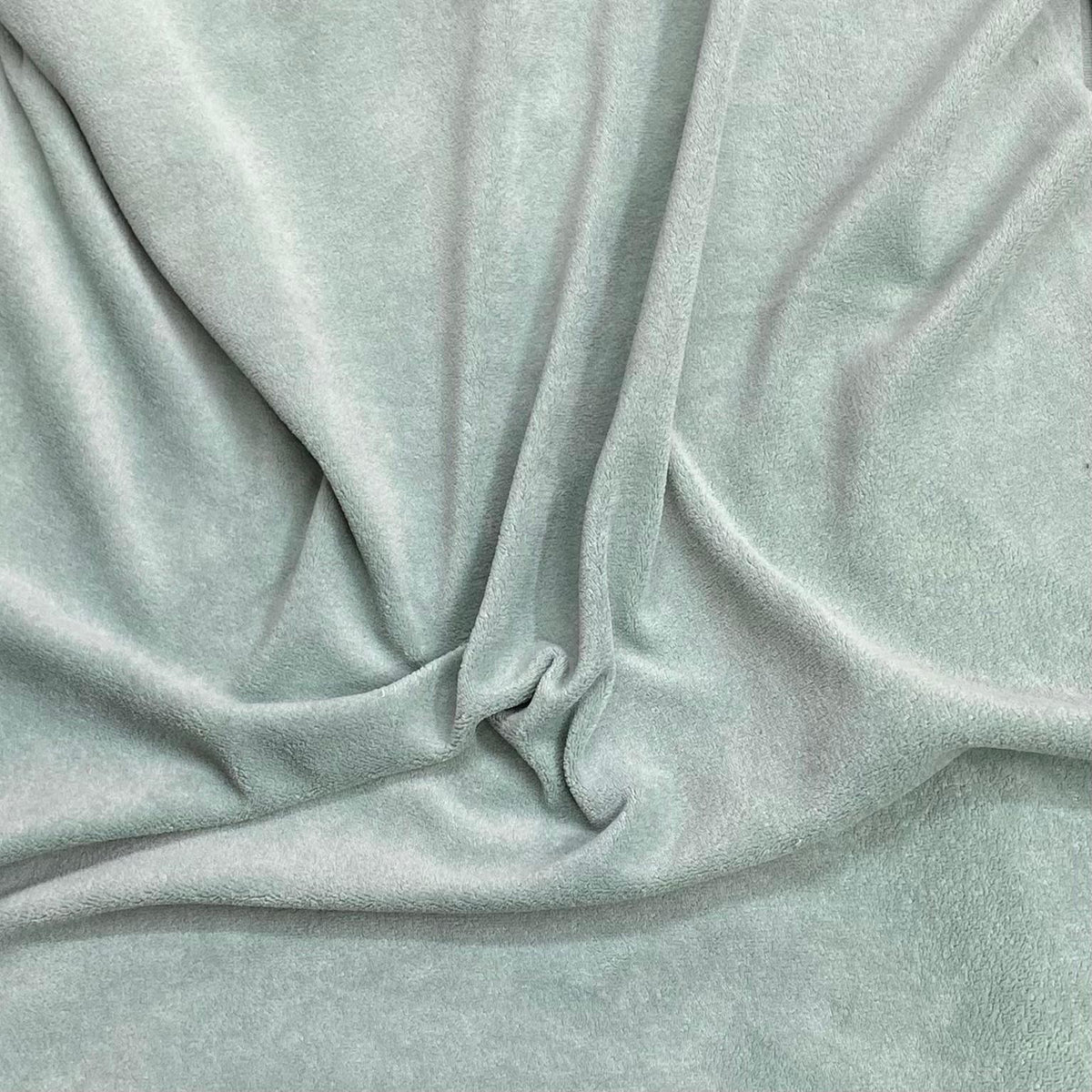 Pound A Metre 3 Metres Luxurious Terry Velour Fabric – 55" Wide (Sage Green)