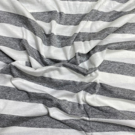 Pound A Metre 3 Metres Luxurious Viscose Jersey 55” Wide - (White & Grey)