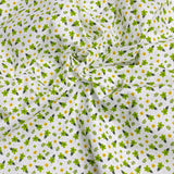 Pound A Metre 3 Metres 3 Metres Luxury 100% Cotton - 36" Wide - (White & Green Floral)