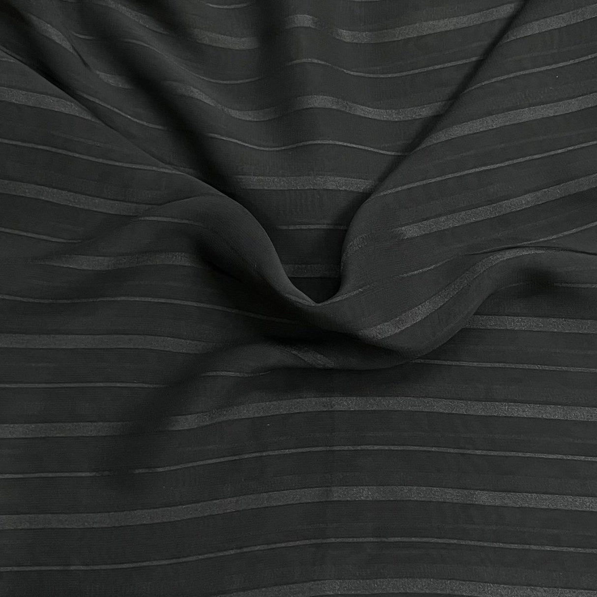 Pound A Metre 3 Metres Luxury Chiffon- 55" Wide- (Stripe Black)