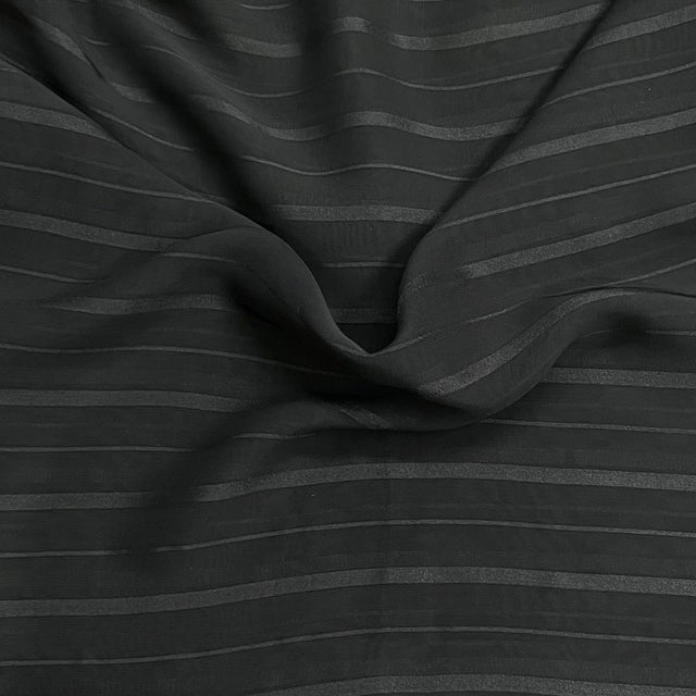 Pound A Metre 3 Metres Luxury Chiffon- 55" Wide- (Stripe Black)