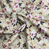 Pound A Metre 3 Metres Luxury Cotton Poplin Fabric – 45'' Wide (Beige Flower)