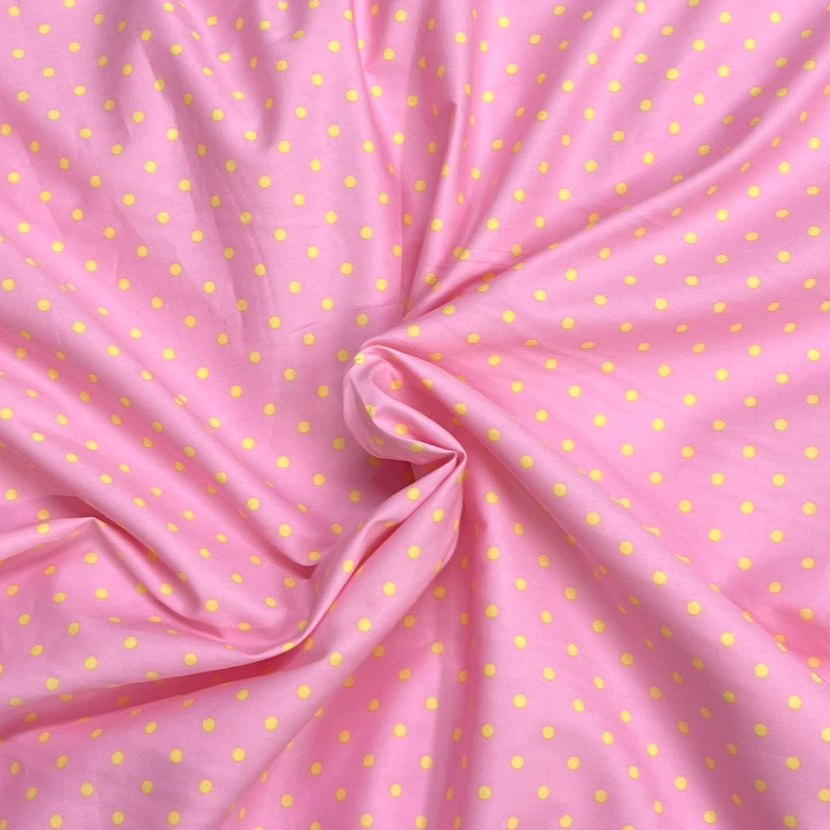 Pound A Metre 3 Metres Luxury Cotton Poplin Fabric – 45'' Wide (Pink Polka)