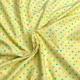 Pound A Metre 3 Metres Luxury Cotton Poplin Fabric – 45'' Wide (Yellow Polka)